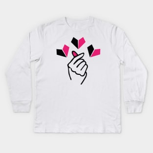 Korean heart symbol from Kpop culture Kids Long Sleeve T-Shirt